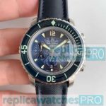 Swiss Replica Blancpain Fifty Fathoms Chronograph Watch 5058F Blue Dial